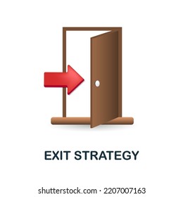 Exit Strategy icon. 3d illustration from crowdfunding collection. Creative Exit Strategy 3d icon for web design, templates, infographics and more