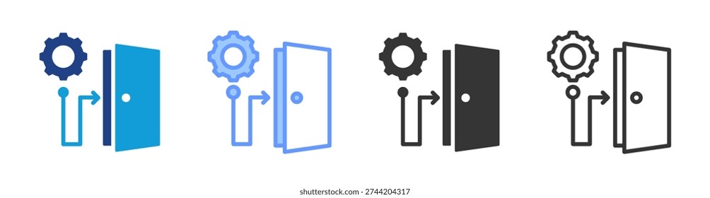 Exit Strategy icon set multiple style collection