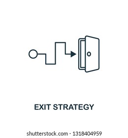 Exit Strategy outline icon. Thin line element from crowdfunding icons collection. UI and UX. Pixel perfect exit strategy icon for web design, apps, software, print usage
