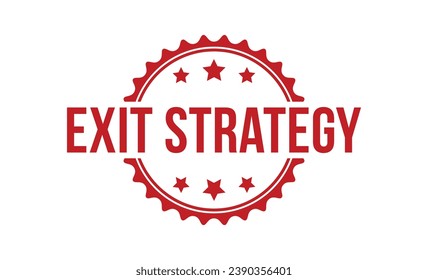 estrategia de salida marca el sello de goma roja sobre fondo blanco. signo de marca de estrategia de salida. marca de estrategia de salida.