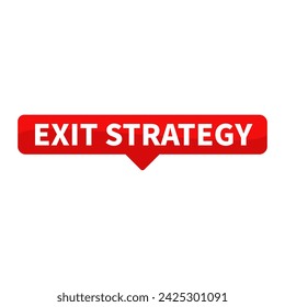 exit strategy Text In Red Rectangle Shape For Promotion Plan Business Marketing Social Media Information Announcement

