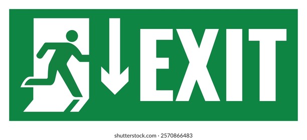 Exit Symbol Down Side Arrow Safety Sign