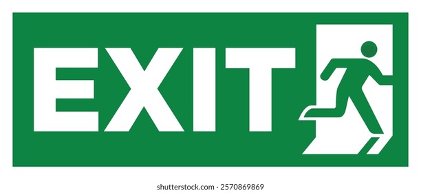 Exit Symbol Green Background Safety Sign 