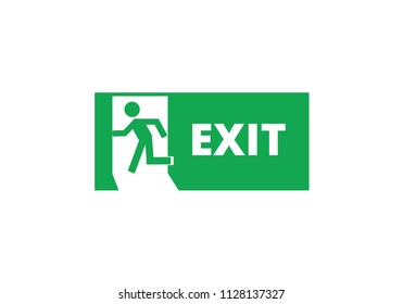 Exit symbol green information in case of emergency vector illustration