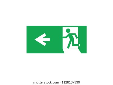 Exit symbol green information in case of emergency vector illustration