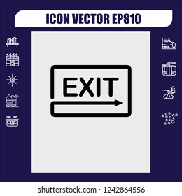 Exit symbol icon vector