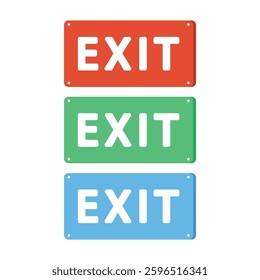 Exit symbol information in case of emergency vector illustration