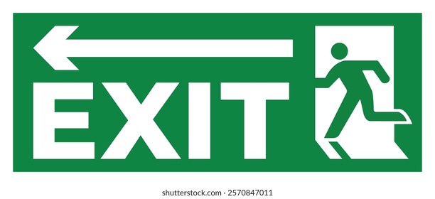 Exit Symbol Left Side Arrow Safety Sign 