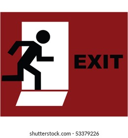 Exit symbol in red
