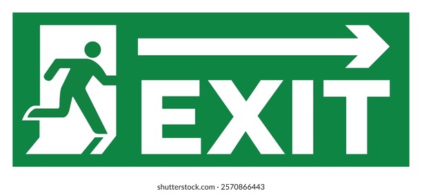 Exit Symbol Right Side Arrow Safety Sign