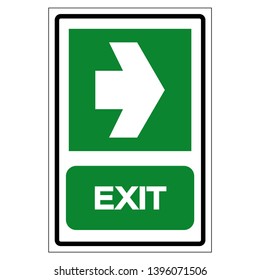 Exit Symbol Sign, Vector Illustration, Isolate On White Background Label. EPS10