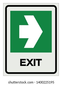 Exit Symbol Sign, Vector Illustration, Isolate On White Background Label. EPS10 