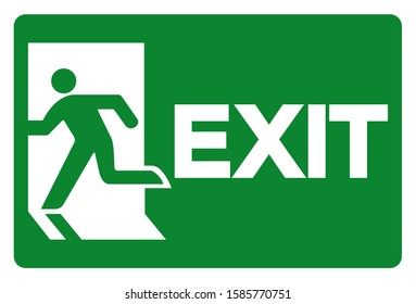 Exit Symbol Sign, Vector Illustration, Isolate On White Background Label. EPS10 