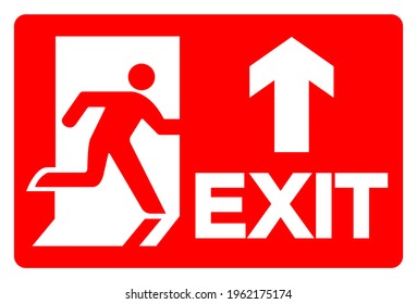 Exit Symbol Sign, Vector Illustration, Isolate On White Background Label. EPS10