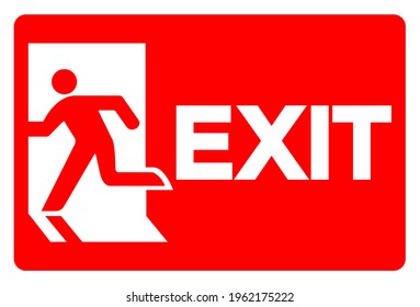 Exit Symbol Sign, Vector Illustration, Isolate On White Background Label. EPS10 