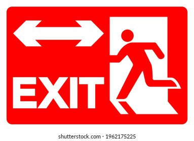 Exit Symbol Sign, Vector Illustration, Isolate On White Background Label. EPS10 