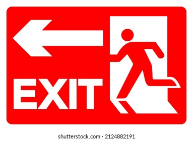 Exit Symbol Sign, Vector Illustration, Isolate On White Background Label. EPS10