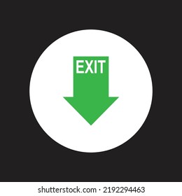 Exit Symbol Sign, Vector Illustration, Isolate On White Background Label. EPS10