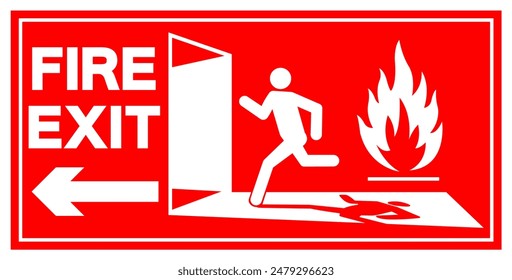 Exit Symbol Sign, Vector Illustration, Isolate On White Background Label. EPS10 