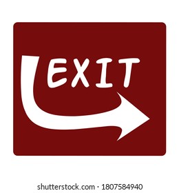 
exit symbol in white and red