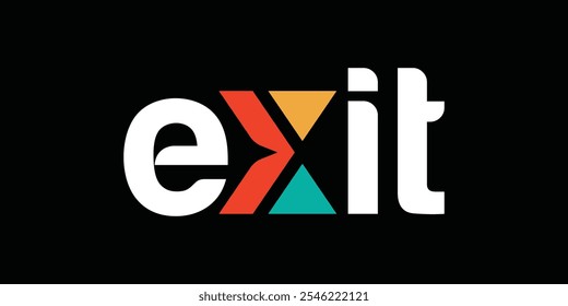 gráfico do logotipo do texto de saída, sair do vetor de design de tipografia