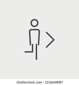 Exit thin editable line icon Vector Pictogram