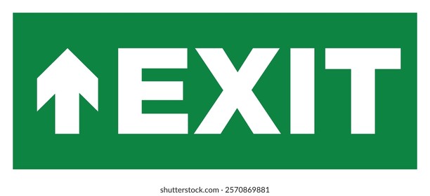 Exit Top Arrow Gtreen Background Safety Sign