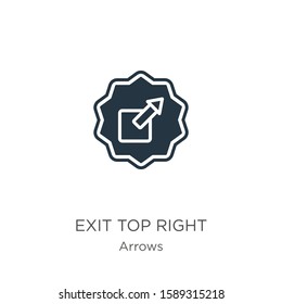 Exit top right icon vector. Trendy flat exit top right icon from arrows collection isolated on white background. Vector illustration can be used for web and mobile graphic design, logo, eps10