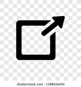 Exit Top Right vector icon isolated on transparent background, Exit Top Right transparency logo concept