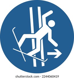 exit towpath after falling. Mandatory sign.