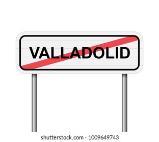 Exit of Valladolid, Spain road sign vector