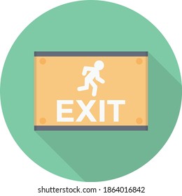 exit vector flat color icon