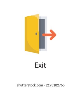 Exit vector flat Icon Design illustration. Miscellaneous Symbol on White background EPS 10 File