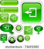 Exit vector glossy icons.