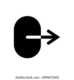 exit vector icon, arrow, sign symbol. Modern,simple flat vector illustration for web site or mobile app