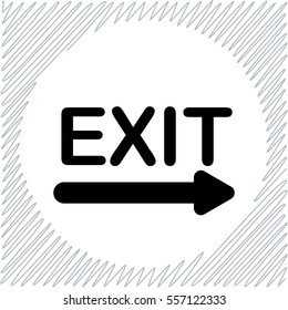 Exit vector icon - black  illustration