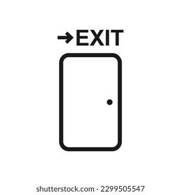 Exit vector icon. Door flat sign design. Door vector icon. Door symbol pictogram. Door line icon. UX UI icon