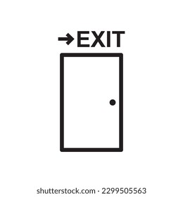 Exit vector icon. Door flat sign design. Door vector icon. Door symbol pictogram. Door line icon. UX UI icon