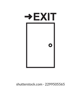 Exit vector icon. Door flat sign design. Door vector icon. Door symbol pictogram. Door line icon. UX UI icon