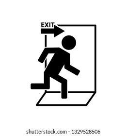 exit  - vector icon. Emergency exit icon
