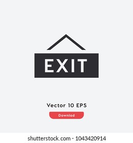 Exit vector icon. Emergency symbol. Best modern flat pictogram illustration for web and mobile apps design.