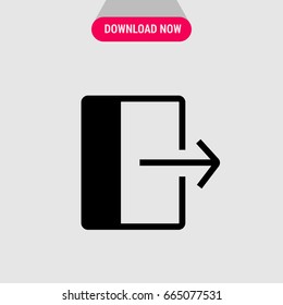 Exit vector icon, Goin out arrowsymbol. Simple, modern flat vector illustration for mobile app, website or desktop app 