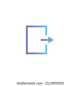 Exit vector icon with gradient