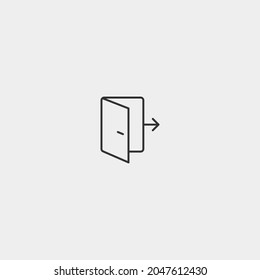 Signo de la ilustración del icono del vector de salida