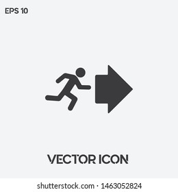 Exit vector icon illustration for web and mobile application isolated on light background. Premium quality.