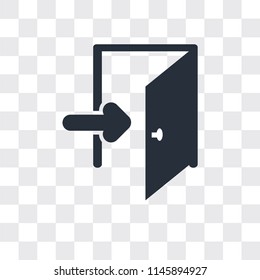 Exit vector icon isolated on transparent background, Exit logo concept