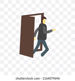 Exit vector icon isolated on transparent background, Exit logo concept