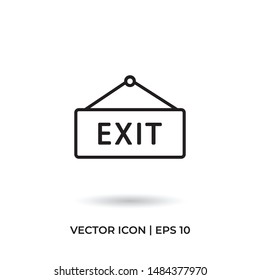 Exit vector icon in modern design style for web site and mobile app