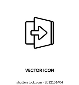 Exit vector icon. Modern, simple flat vector illustration for website or mobile app.Exit button symbol, logo illustration. Pixel perfect vector graphics