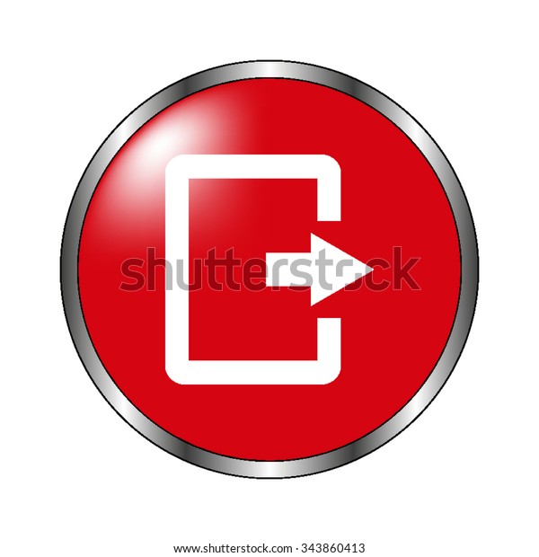 Exit Vector Icon On Red Button Stock Vector (Royalty Free) 343860413 ...